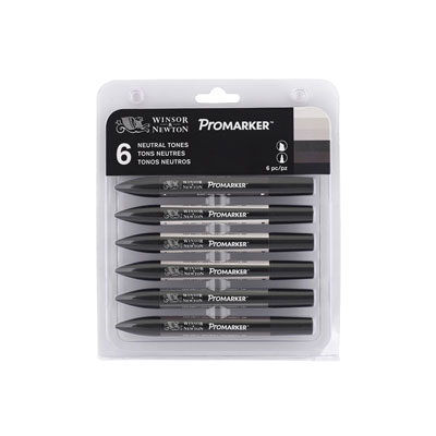 Marker W N Promarker Colori Neutri Set da 6 Pz Winsor Newton 290024 0884955043233