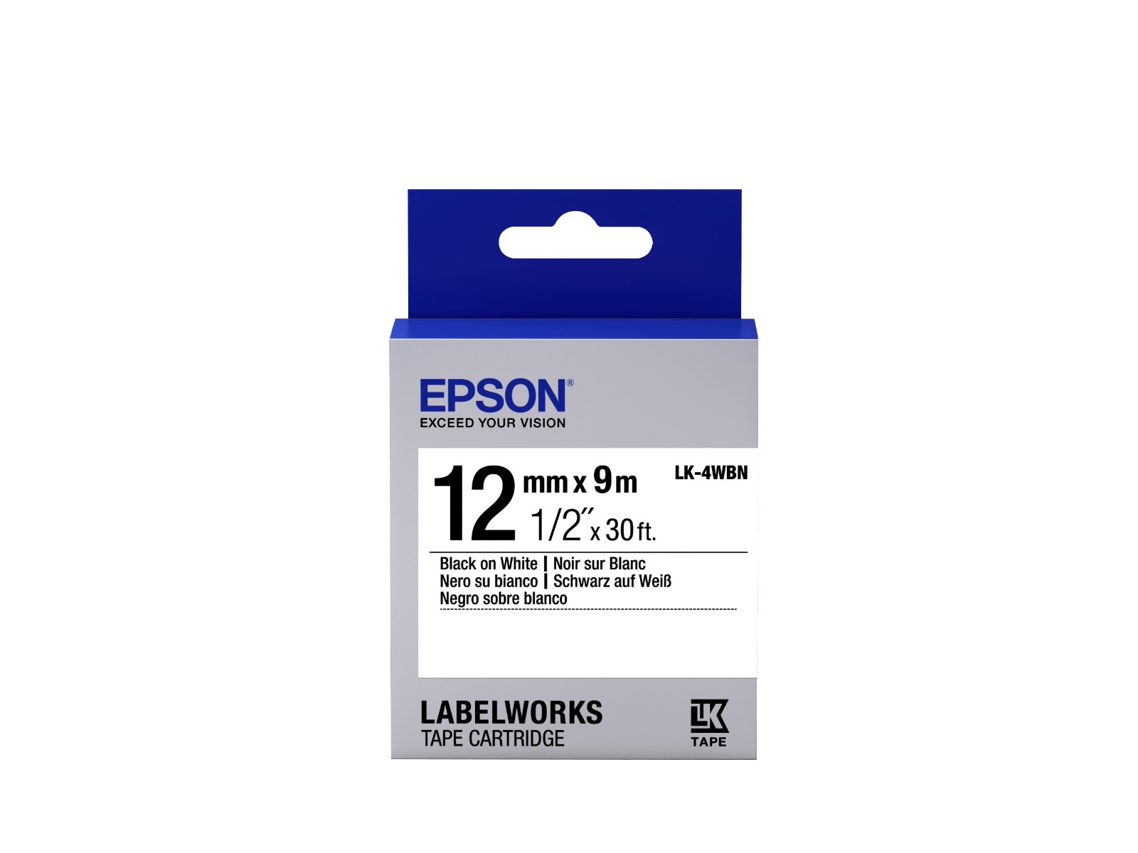 Tape Lk 4wbn Std Blk Wht 12 Epson Labelworks Supplies S6 C53s654021 8715946611365