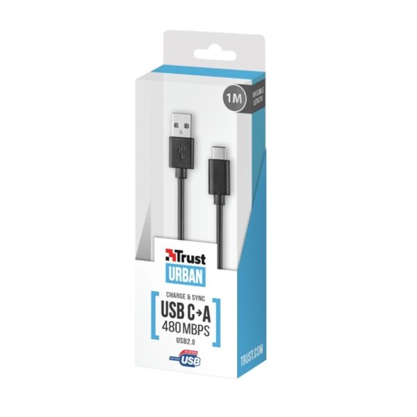 Cavo Usb C 1mt Nero Trust 20445 8713439204452