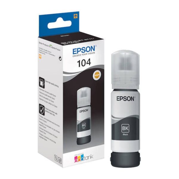 104 Ecotank Black Ink Bottle Epson Its Ink S7 C13t00p140 8715946655802