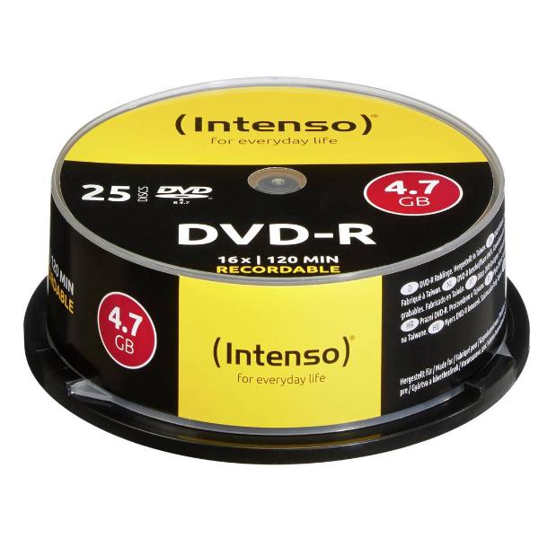 Dvd R 4 7gb 16x Spindle 25pz Intenso 4101154 4034303004331