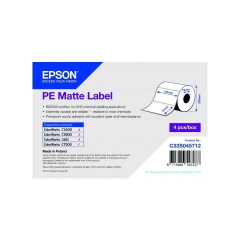 Pe Matte Die Cut Epson Bs Label Consumables U4 C33s045712 8715946547237