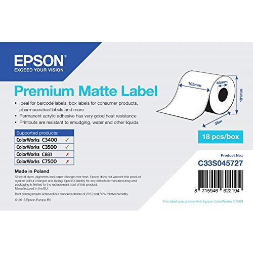 Premium Matte Label Epson Bs Label Consumables U4 C33s045727 5711783388067