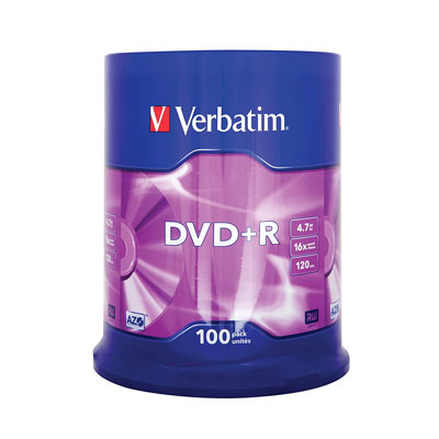 Dvd R 16x Verbatim 4 7 Gb Campana Pz 100 Verbatim 43551 0023942435518