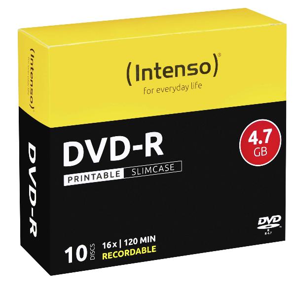 Dvd R 4 7gb 16x Slim Printable 10pz Intenso 4801652 4034303004607