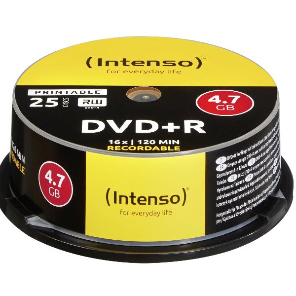 Dvd R 4 7gb 16x Spindle Printab 25p Intenso 4811154 4034303004676