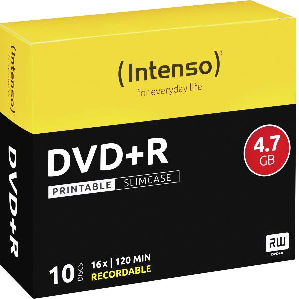 Dvd R 4 7gb 16x Slim Printable 10pz Intenso 4811652 4034303004652