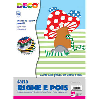 Carta Righe Pois 23x33 Cm Fg 20 Col Ass Cwr 4842 8004957048421