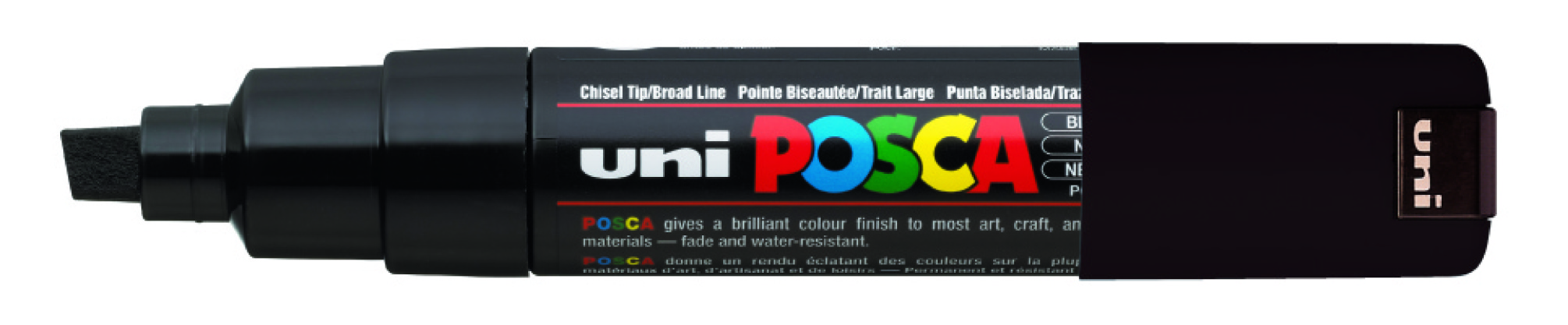 Marcatore Uni Posca Pc8k P Scalpello 8mm Nero Uni Mitsubishi M Pc8k N 4902778916452