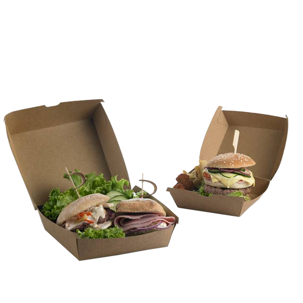 50 Scatole per Hamburger in Carta Kraft 16x16x9cm Street Food Leone H0708 8024112005595