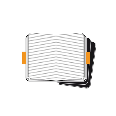 Moleskine Set 3 Cahier Pocket Black Cover in Cartoncino Rig Righe Moleskine 50135 9788883704895