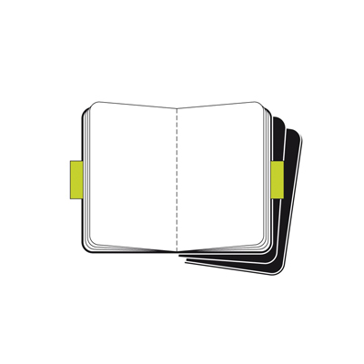 Moleskine Set 3 Cahier Pocket Black Cover in Cartoncino Rig Bianco Moleskine 50137 9788883704918