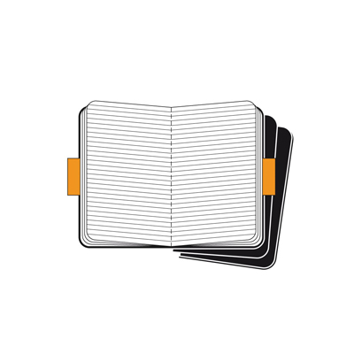 Moleskine Set 3 Cahier Large Black Cover in Cartoncino Rig Righe