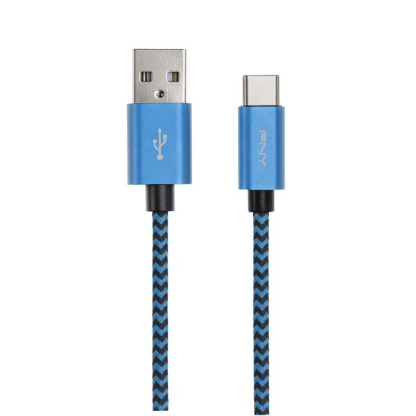 Usb a To Usb C 2 0 Braided Blue Pny Consumer Vga C Ua Tc Kbbr20 03 3536403356323