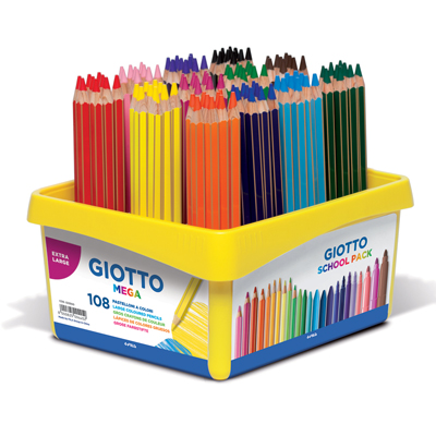 Pastelli Giotto Mega Schoolpack Pz 108 da 9x12 Colori