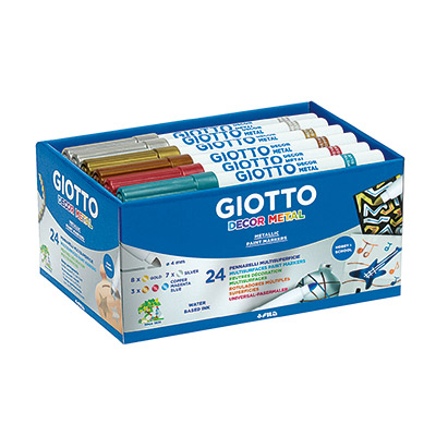 Pennarelli Giotto Decor Metal Schoolpack Pz 24 da 5 Colori Assortiti Giotto 524500 8000825524509