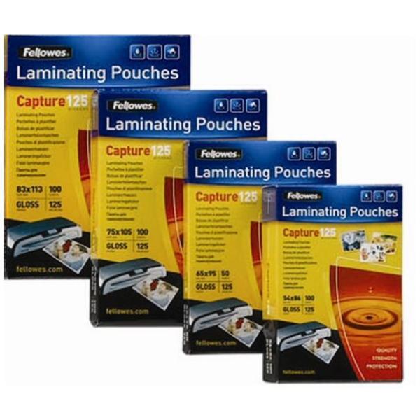 Scatola 100 Pouches Capture125 125mic 83x113mm Fellowes 5307101 77511530715