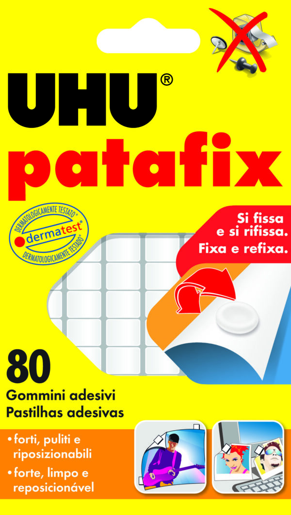 Blister 80 Supporti Gomma Adesiva Uhu Patafix Bianco D1620 4026700417104