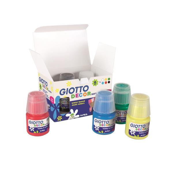 Tempera Giotto Decor Acrilica Ml 25 in 6 Colori Assortiti Giotto 538200 8000825006128