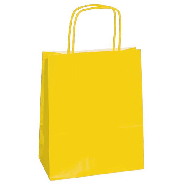 25 Shoppers Carta Kraft 45x15x50cm Twisted Giallo 47695 8029307047695