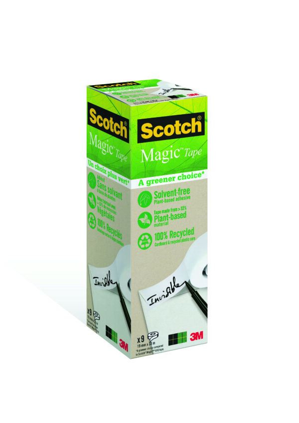 Pack 9 Rotoli Scotch Magic 900 19×33 Invisibile Ecologico 91576 4046719270729