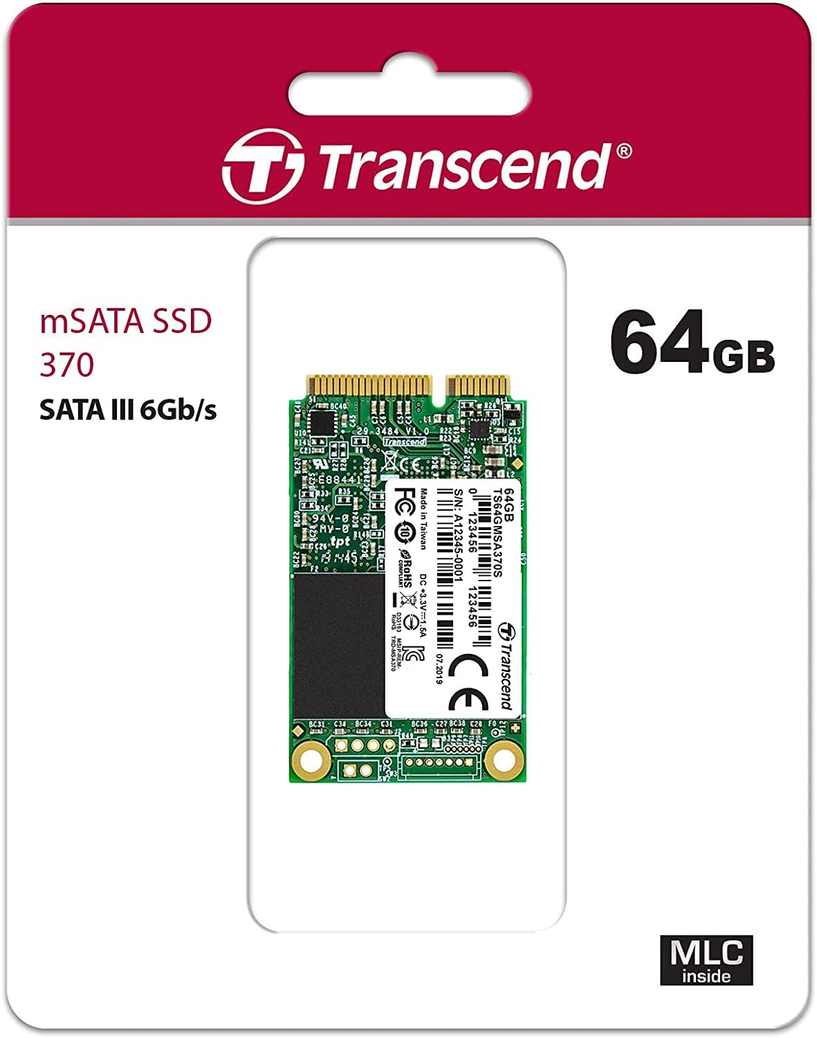 64gb Msata Ssd Sata3 Mlc Transcend Ts64gmsa370 760557829386