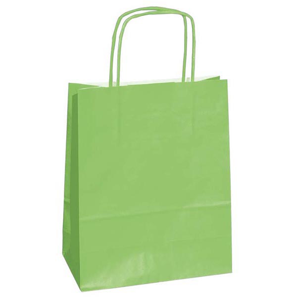 25 Shoppers Carta Kraft 22x10x29cm Twisted Verde Mela 37290 8029307037290