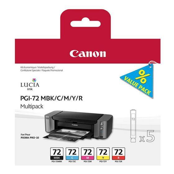 Pgi 72 Mbk C M Y R Multipack Canon Supplies Ink Hv 6402b009 4960999974200