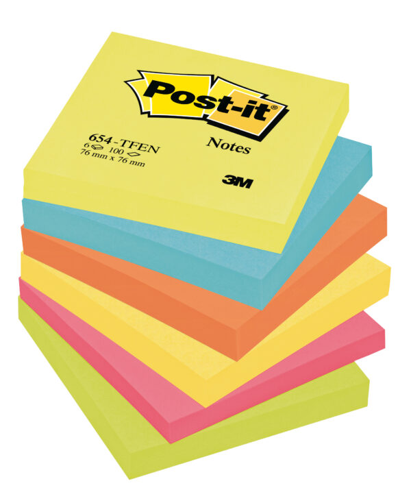 Blocco 100foglietti Post It 76x76mm 654 Tfen Energy 72gr Assortito 7100183441 64209a