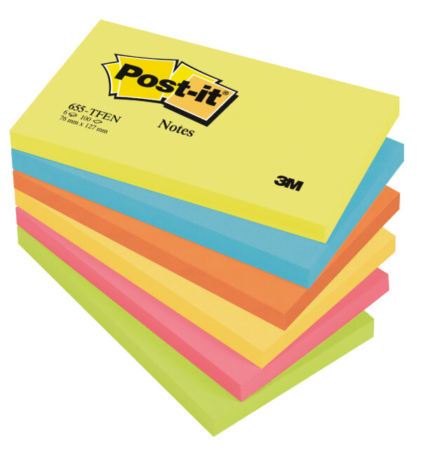 Blocco 100foglietti Post It 76x127mm 655 Tfen Energy 72gr Assortito 7100172314 64210 a