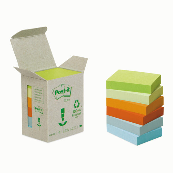 Blocco 100foglietti Post It Notes Green 38x51mm 653 1gb Natural 7100172256 64217 a