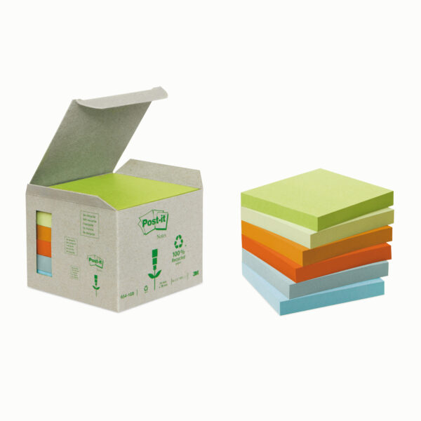 Blocco 100foglietti Post It Notes Green 76x76mm 654 1gb Natural 7100172255 64218 a