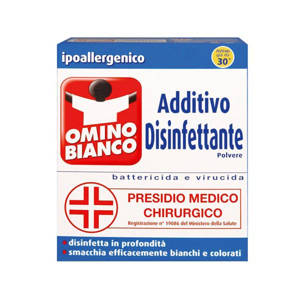 Additivo Disinfettante Deo 450gr per Tessuti Omino Bianco M92341 8004060010759