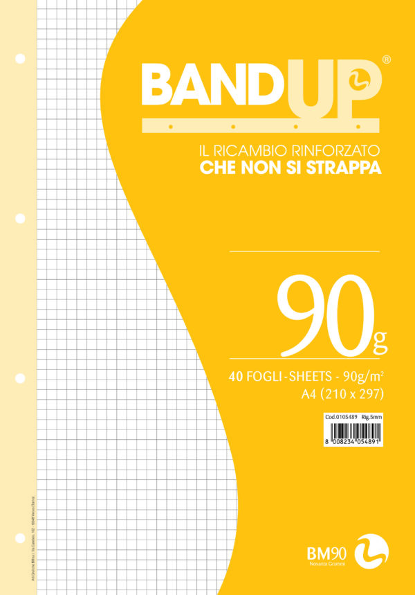 Ricambi Forati Rinforzati Bandup A4 90gr 40fg 5mm Bm 105489 8008234054891