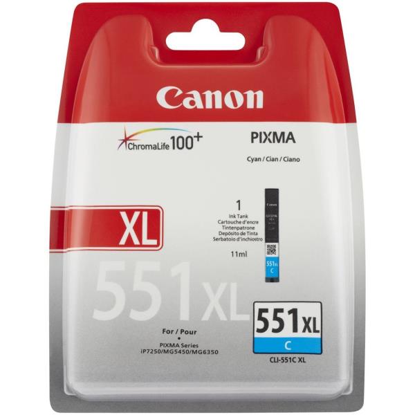 Cli 551xl C Cartuccia Ciano Xl Canon Supplies Ink Hv 6444b004 8714574584225