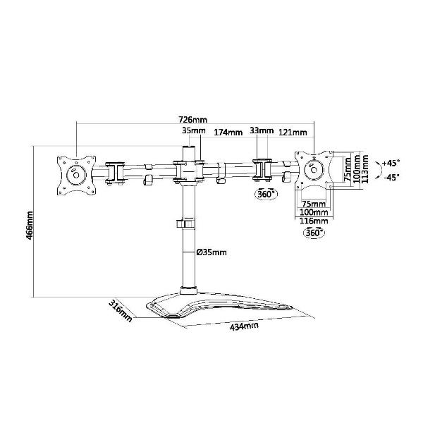 Staffa Monitor 13 27 Dual Articul Conceptronic 650118 4015867202227