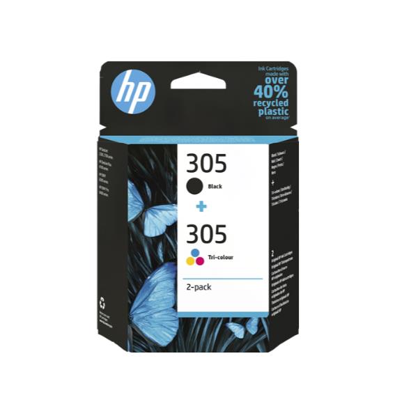 Hp 305 2 Pack Tri Color Black Hp Inc 6zd17ae 301 195161227042