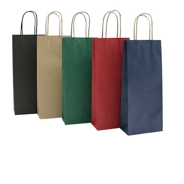 20 Shoppers Carta Biokraft 14x9x38cm Portabottiglie Blu 72246 8029307072246