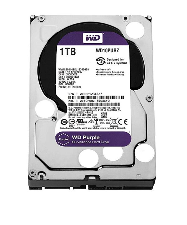 1tb Purple 64mb Wd Surveillance Wd10purz 718037856780