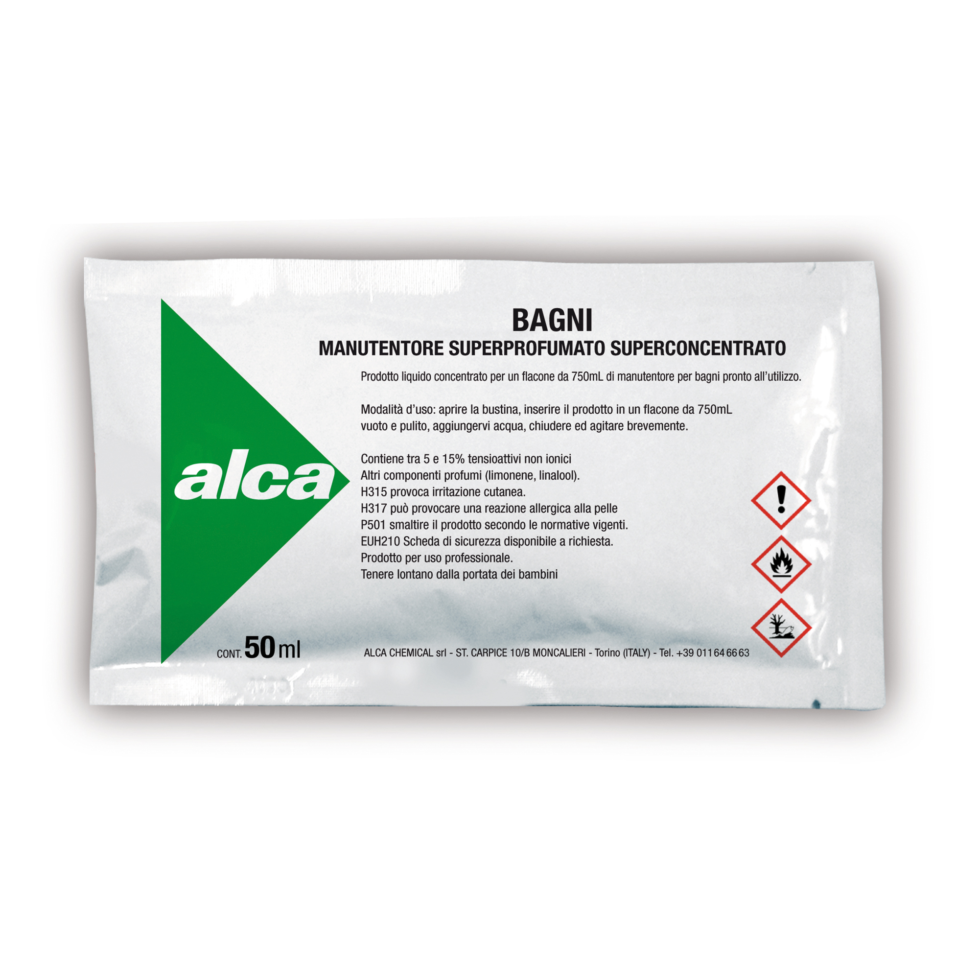 Bustina 50ml Manutentore Bagni Linea Monodose Alca Alc1039 8032937570747