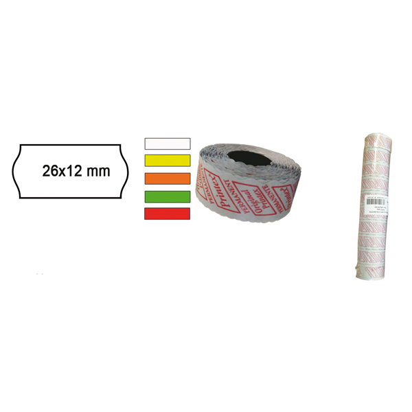 Pack 10 Rotoli 1000 Etich 26x12mm Onda Verde Perm Printex 2612sfr10ve 8034049914327