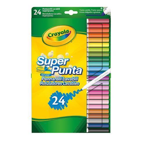 Pennarelli Fibra Crayola Punta Fine Lavabili Pz 24 Crayola 7551 5010065075511