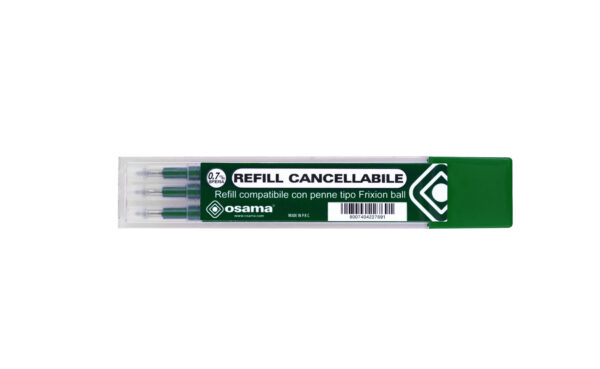 Set 3 Refill Inchiostro Gel Riscrivi Cancellabile 0 7mm Verde Osama Ow 10136 V 8007404229978