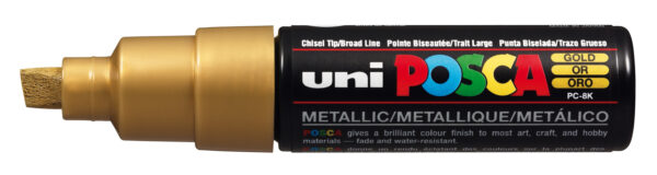 Marcatore Uni Posca Pc8k P Scalpello 8mm Oro Uni Mitsubishi M Pc8k Oro 4902778113608