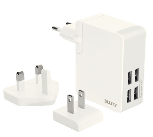 Caricatore Universale da Parete 4 Porte Usb 24w Bianco Leitz Complete 62190001 4002432110254