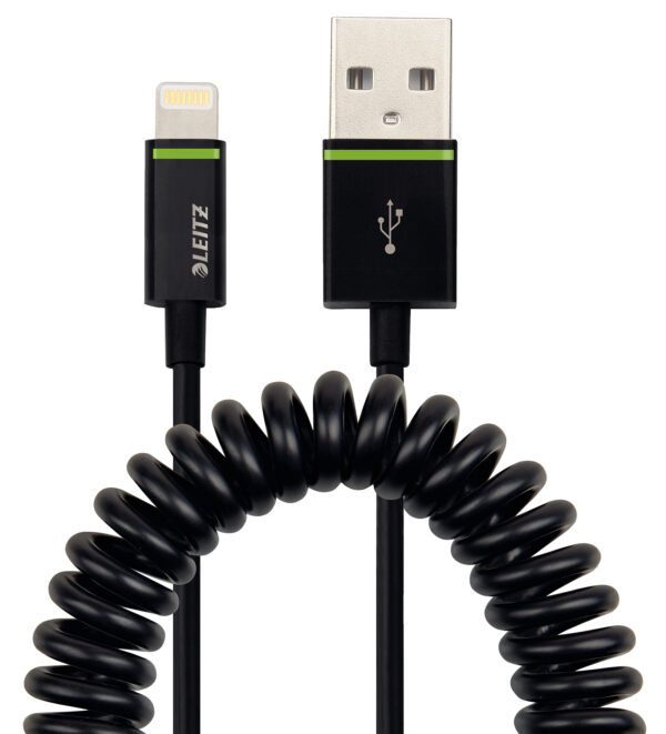 Cavo Spirale Lightning a Usb 1m Nero Leitz Complete 621500 95 4002432110216