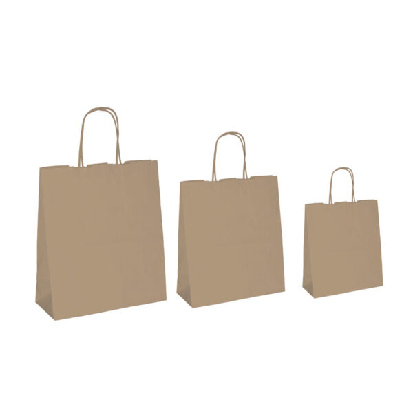 25 Shoppers Carta Biokraft 36x12x41cm Neutro Cordino Avana 67068 8029307067068