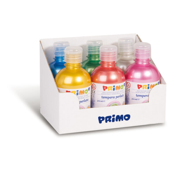 Box 6 Tempera Colori Perlati 300ml Colori Assortiti Primo 234tp6ass 8006919323072