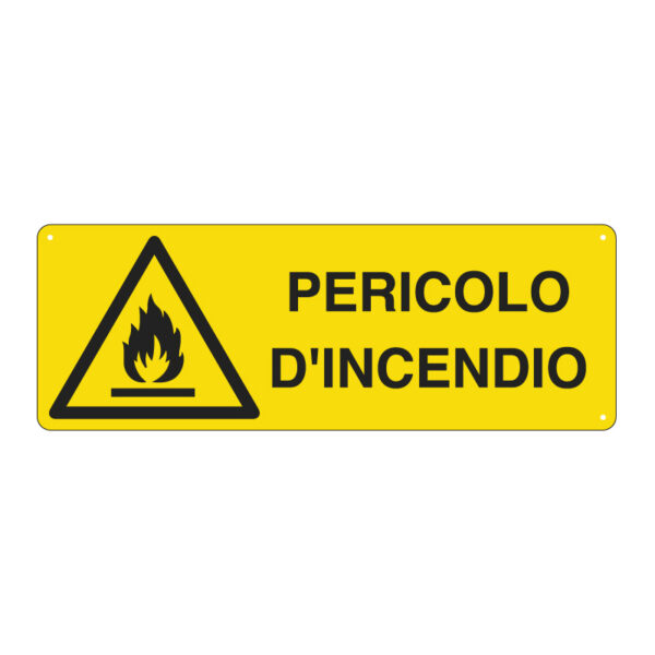 Cartello Alluminio 35×12 5cm 39 Pericolo di Incendio 39 E1712k 8787630251713