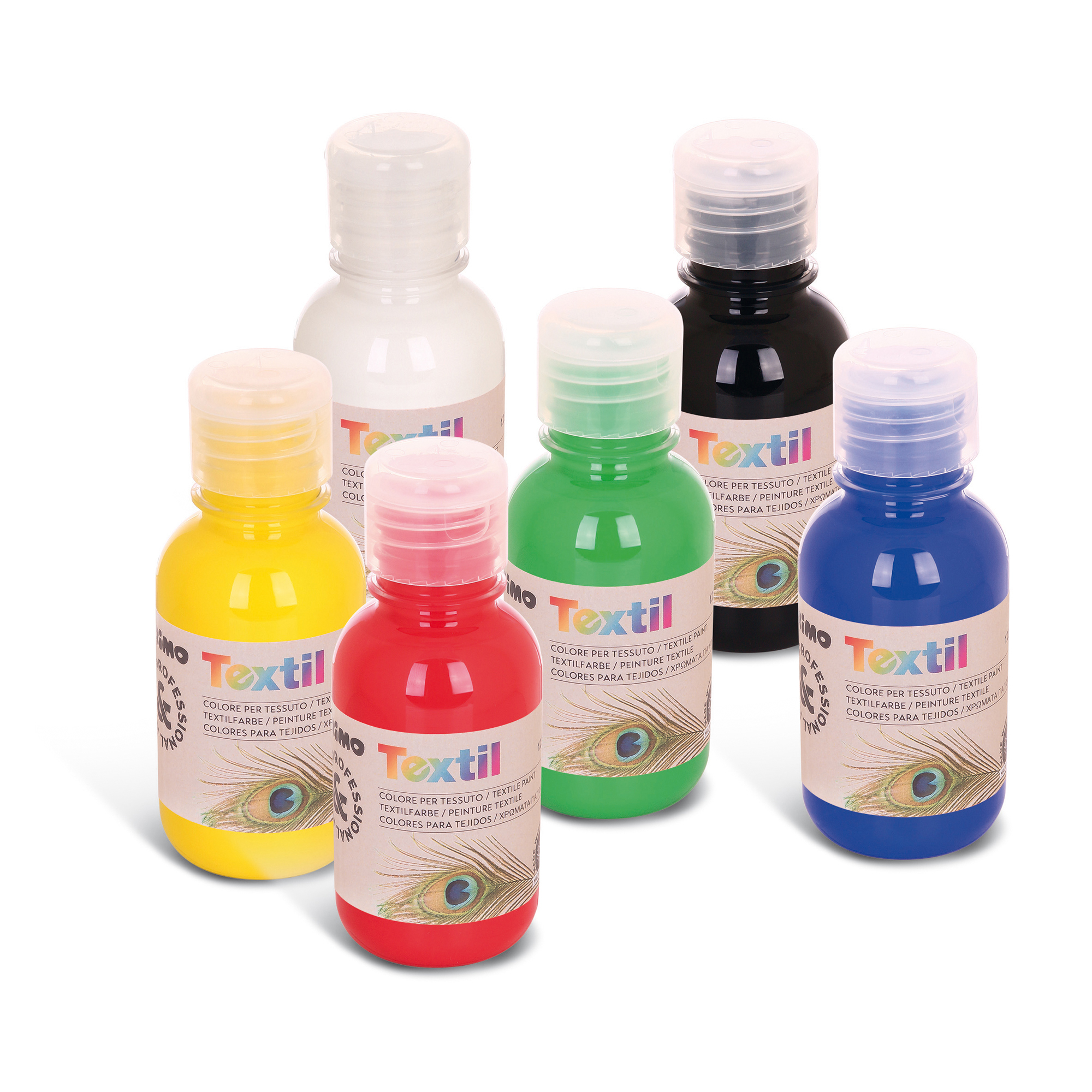 Colori per tessuti - 125 ml - colori assortiti - Primo - box 6 pezz